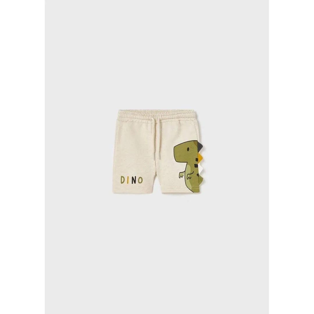 Printed Dino Bermuda Short -#1294 Oat