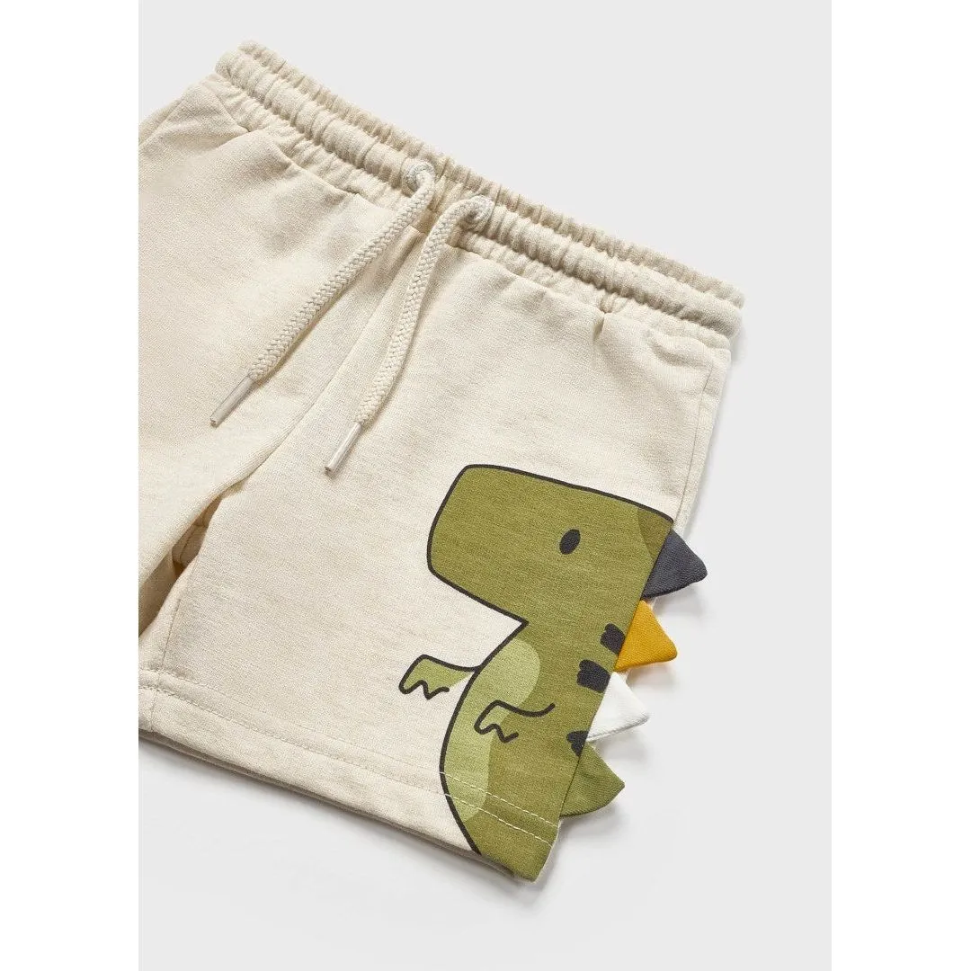 Printed Dino Bermuda Short -#1294 Oat