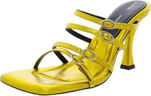 Proenza Schouler Square Sandals - 90 mm Metallic Nappa Gold EU 40 (US Women's 10) M