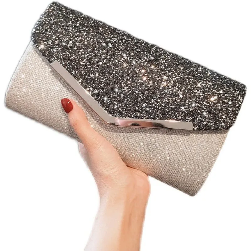 PU Leather Sequins Party Clutch