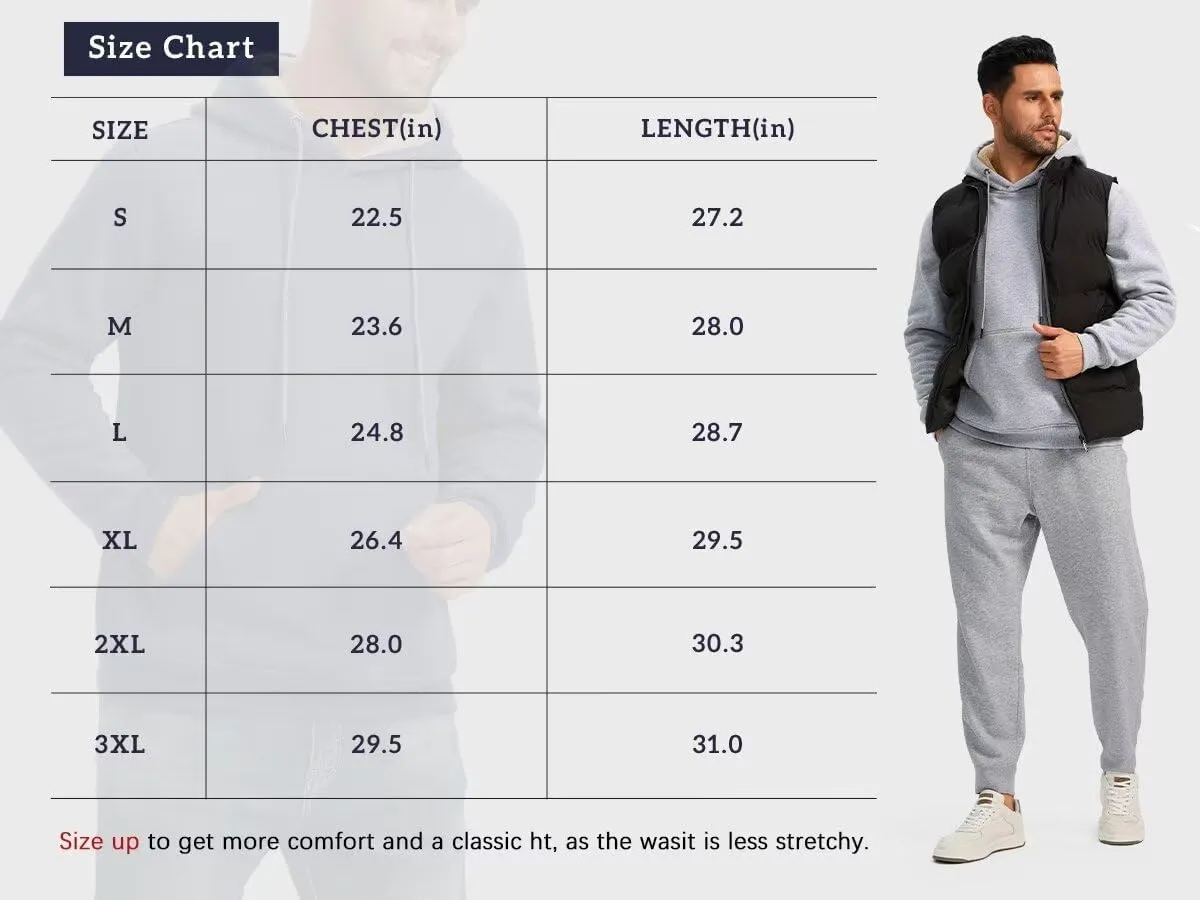 Pudolla Men's Sherpa Hoodie Pullover Winter Thick Warm Fleece Lined Hoodies Athletic Sweatshirts with Kangaroo Pouch Pocket