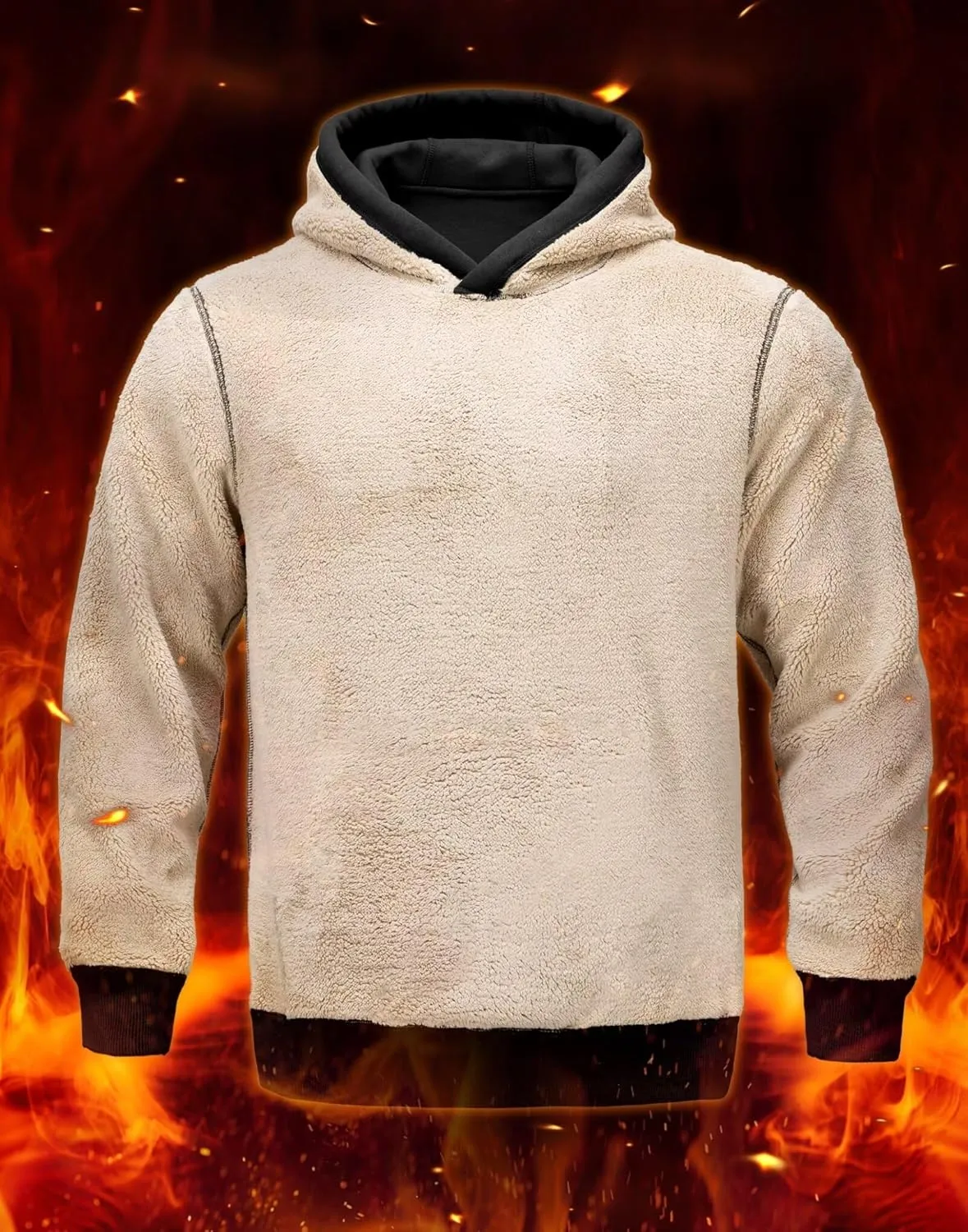 Pudolla Men's Sherpa Hoodie Pullover Winter Thick Warm Fleece Lined Hoodies Athletic Sweatshirts with Kangaroo Pouch Pocket