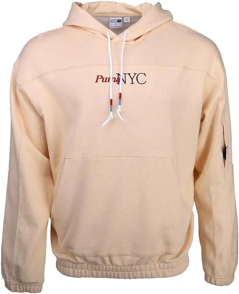 PUMA Mens Nyc Laps Hoodie Casual Outerwear Casual Drawstring - Beige - Size M