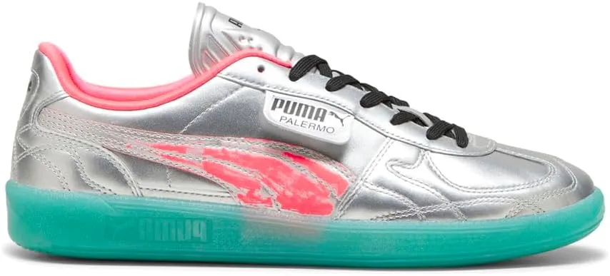 PUMA Mens Palermo Newgenfooty Metallic Lace Up Sneakers Shoes Casual - Green, Pink, Silver - Size 10.5 M