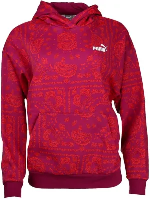 PUMA Womens Ess  Paisley Hoodie Casual Outerwear Casual - Pink - Size XL