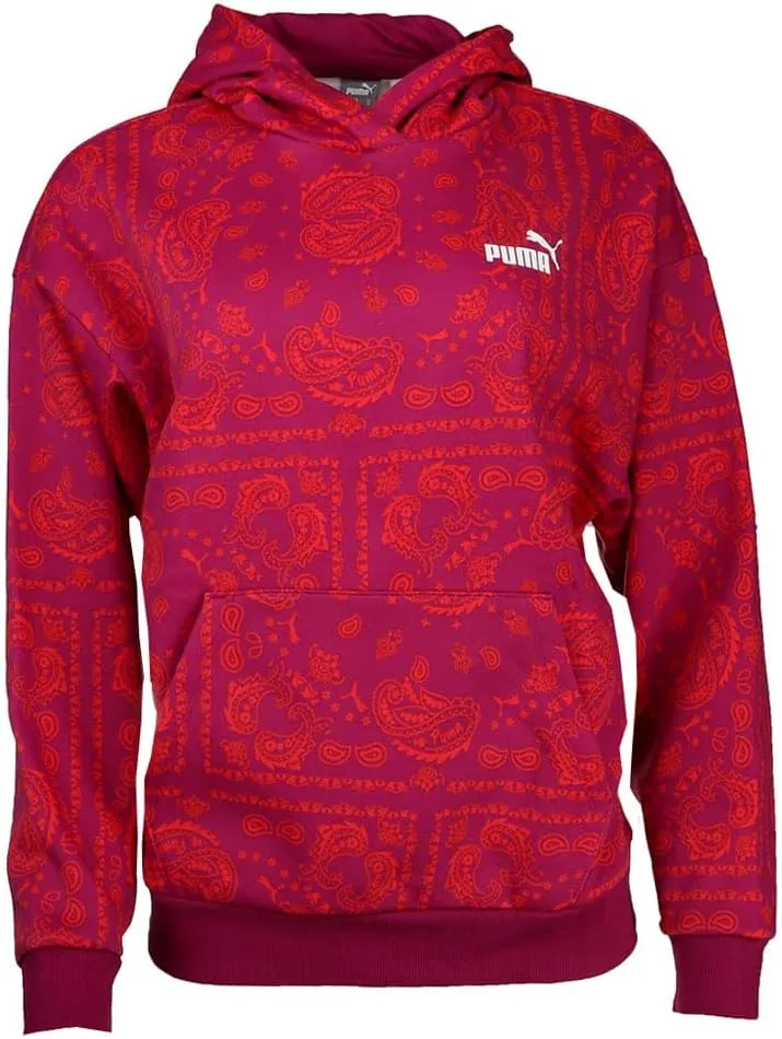 PUMA Womens Ess  Paisley Hoodie Casual Outerwear Casual - Pink - Size XL
