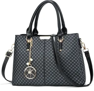 Purse and Handbags for Women, 3 Zip Compartments Tote Bag Designer Shoulder Purse Top Handle Satchel Bags