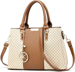Purse and Handbags for Women, 3 Zip Compartments Tote Bag Designer Shoulder Purse Top Handle Satchel Bags