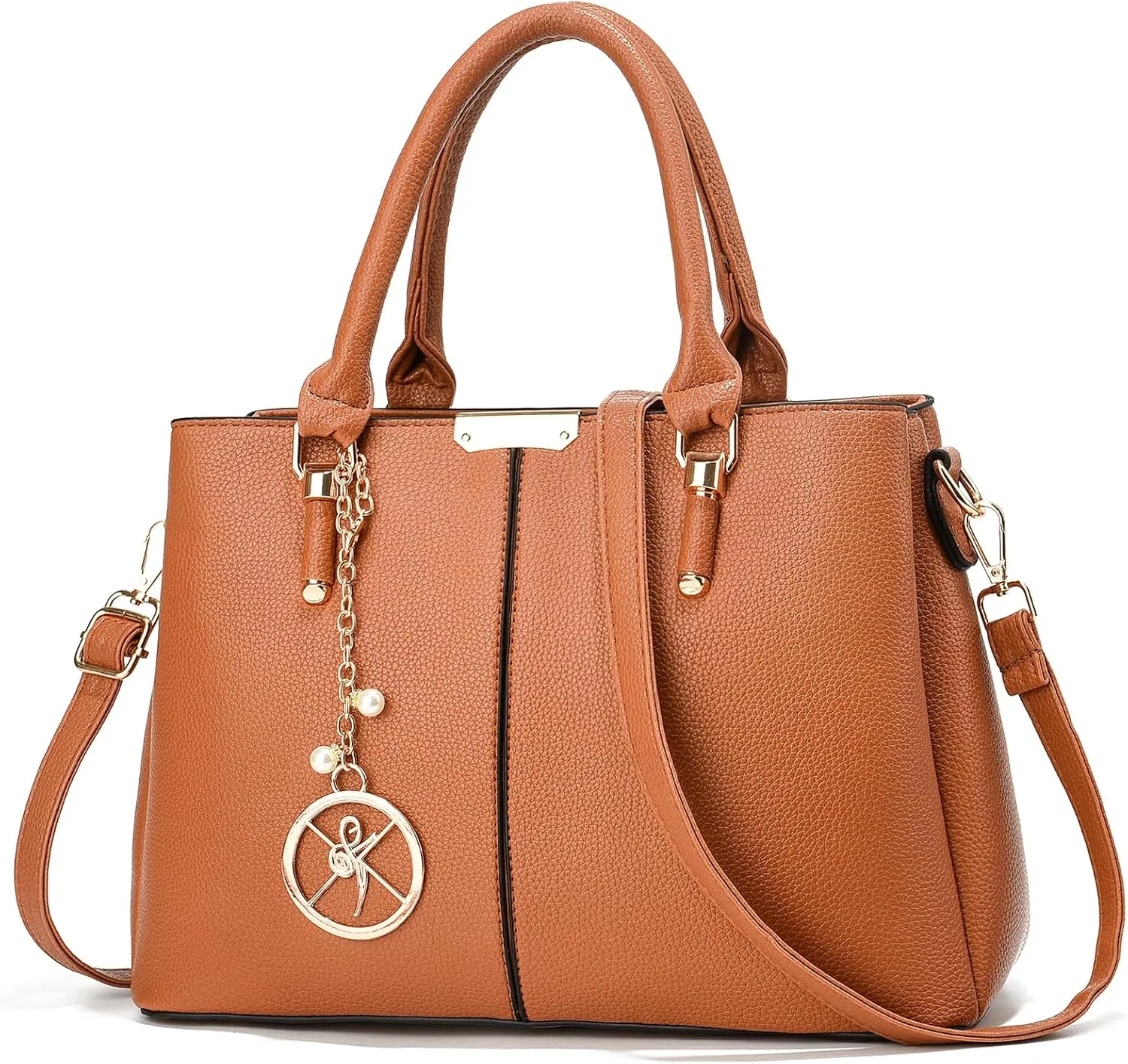 Purse and Handbags for Women, 3 Zip Compartments Tote Bag Designer Shoulder Purse Top Handle Satchel Bags