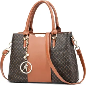 Purse and Handbags for Women, 3 Zip Compartments Tote Bag Designer Shoulder Purse Top Handle Satchel Bags