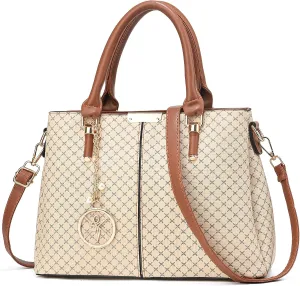 Purse and Handbags for Women, 3 Zip Compartments Tote Bag Designer Shoulder Purse Top Handle Satchel Bags