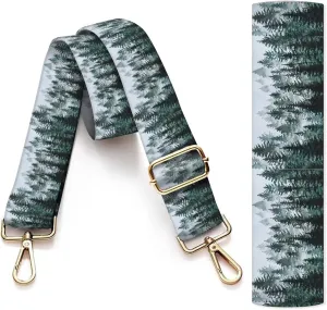 Purse Strap Replacement Crossbody, 3.8cm Wide Shoulder Strap Adjustable Replacement Belt Gold Buckle, Handbag Crossbody Bag Strap Drak Tree Forest
