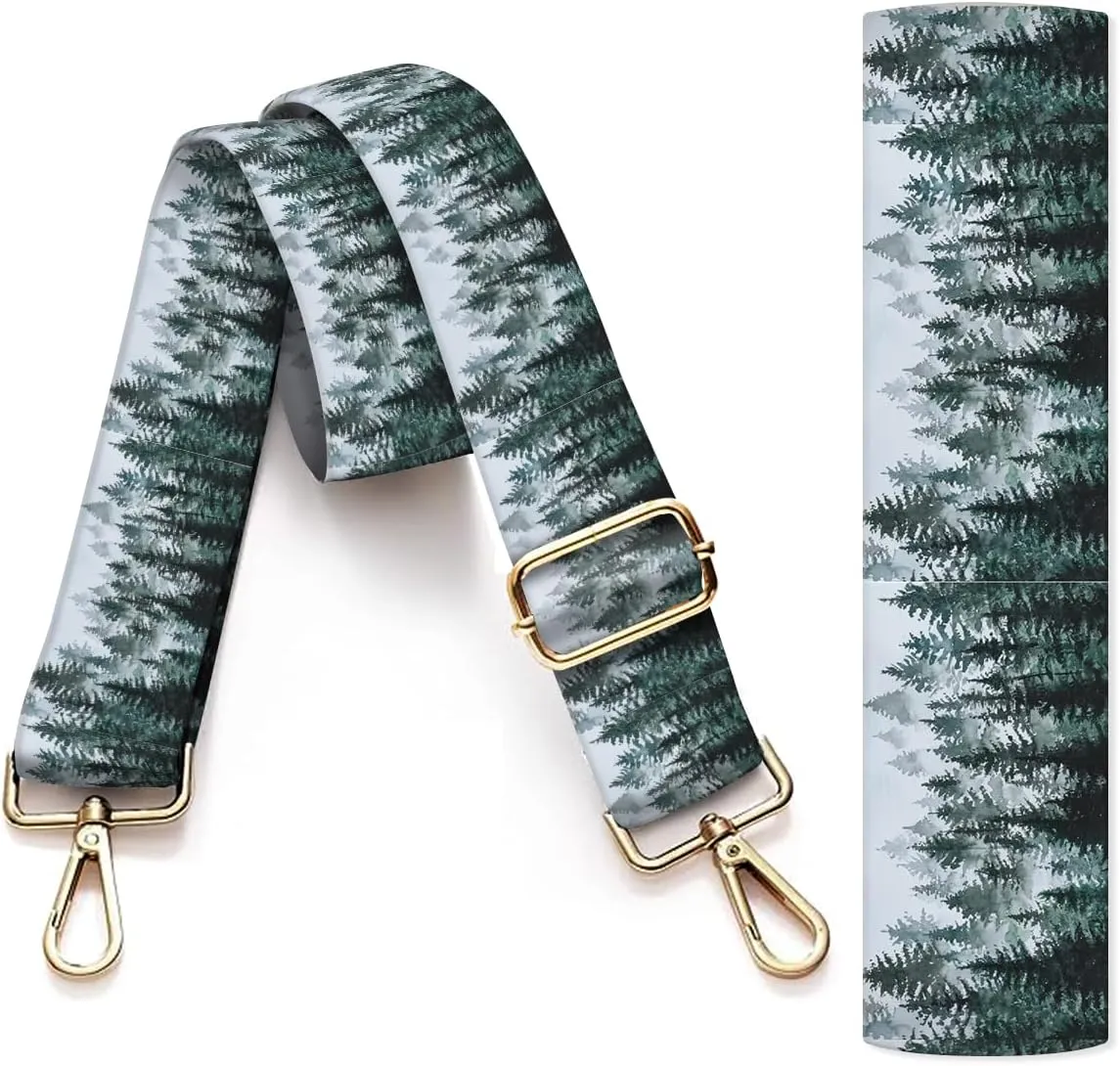 Purse Strap Replacement Crossbody, 3.8cm Wide Shoulder Strap Adjustable Replacement Belt Gold Buckle, Handbag Crossbody Bag Strap Drak Tree Forest