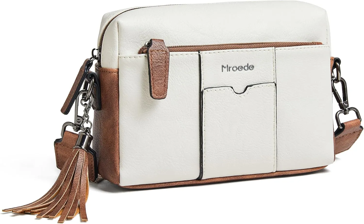 Quilted Crossbody Bags for Women 3-Pockets Crossbody Purses Vegan Leather Shoulder Handbags with Wide Strap