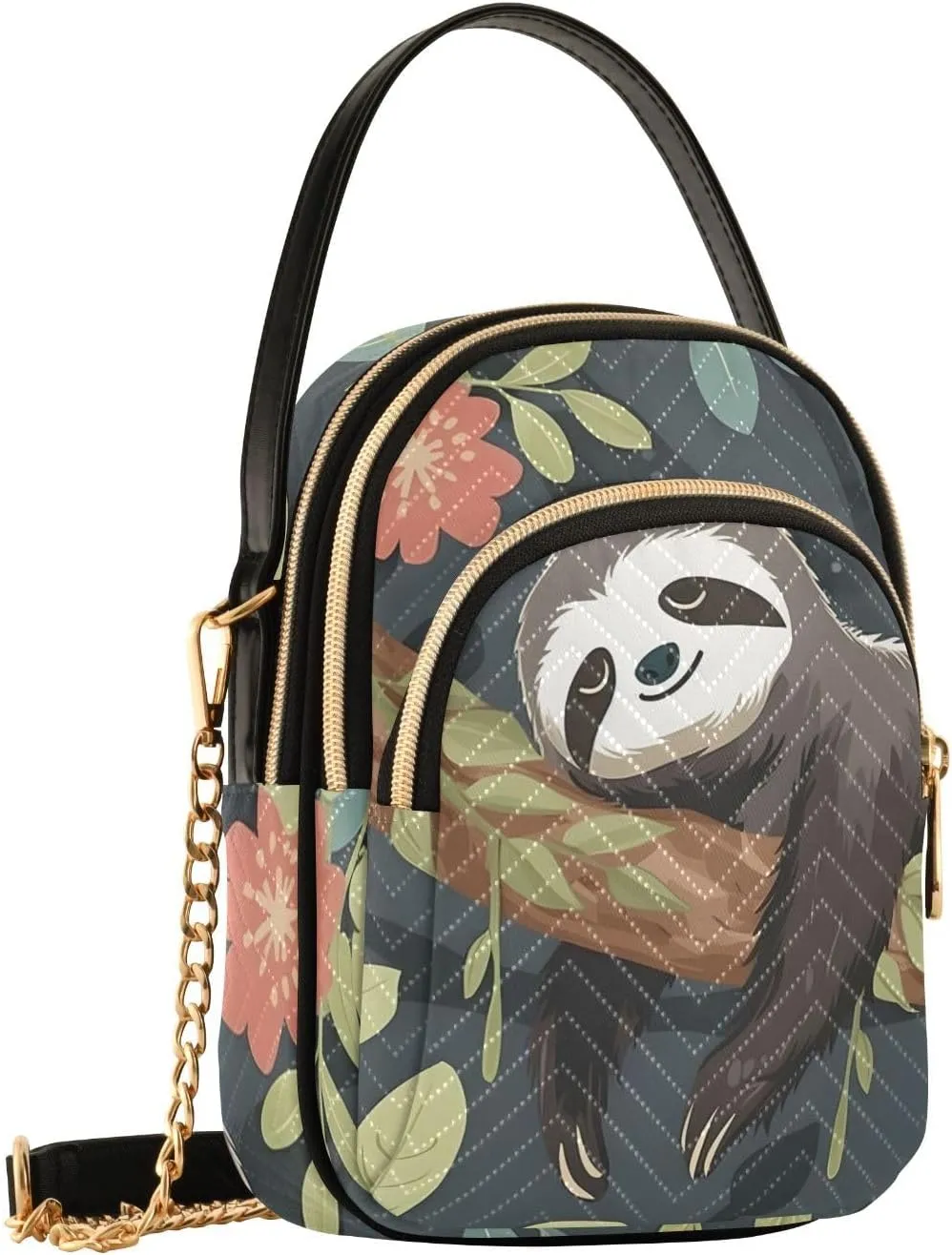 Quilted Crossbody Bags for Women Trendy, Women's Crossbody Handbags Pink Butterfly Travel Cell Phone Purses Bags