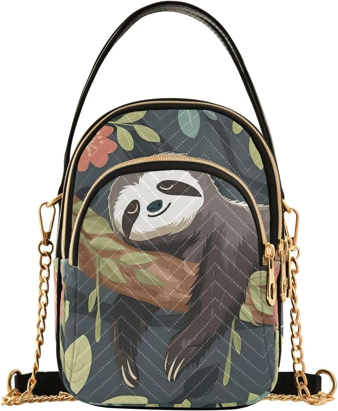 Quilted Crossbody Bags for Women Trendy, Women's Crossbody Handbags Pink Butterfly Travel Cell Phone Purses Bags