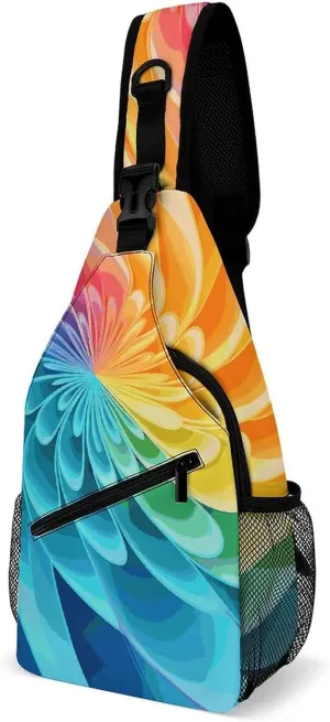 Rainbow Dynamic Sling Bag for Men Women Travel Crossbody Bags Large Hiking Sling Backpack Chest Bag Man Purse