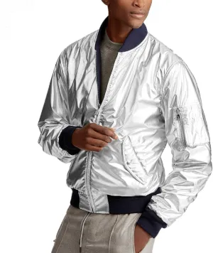 Ralph Lauren Polo Purple Label Mens Reversible Silver Italy Bomber Jacket XL $2495