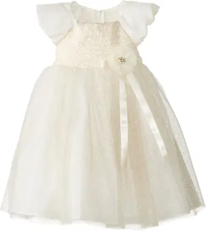 Rare Editions Little Girls' Lace and Glitter Tulle Dress