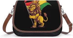 Rasta-Lion Of Judah Retro Crossbody Purses for Women PU Leather Shoulder Bag Handbag Clucth