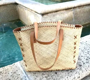 Rattan Tote - Ivory