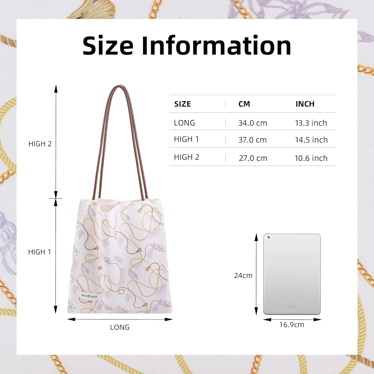 Rayon Hobo Bags for Women,Patterned Tote Bag,Large Capacity Shoulder Handbags with Inner Pockets