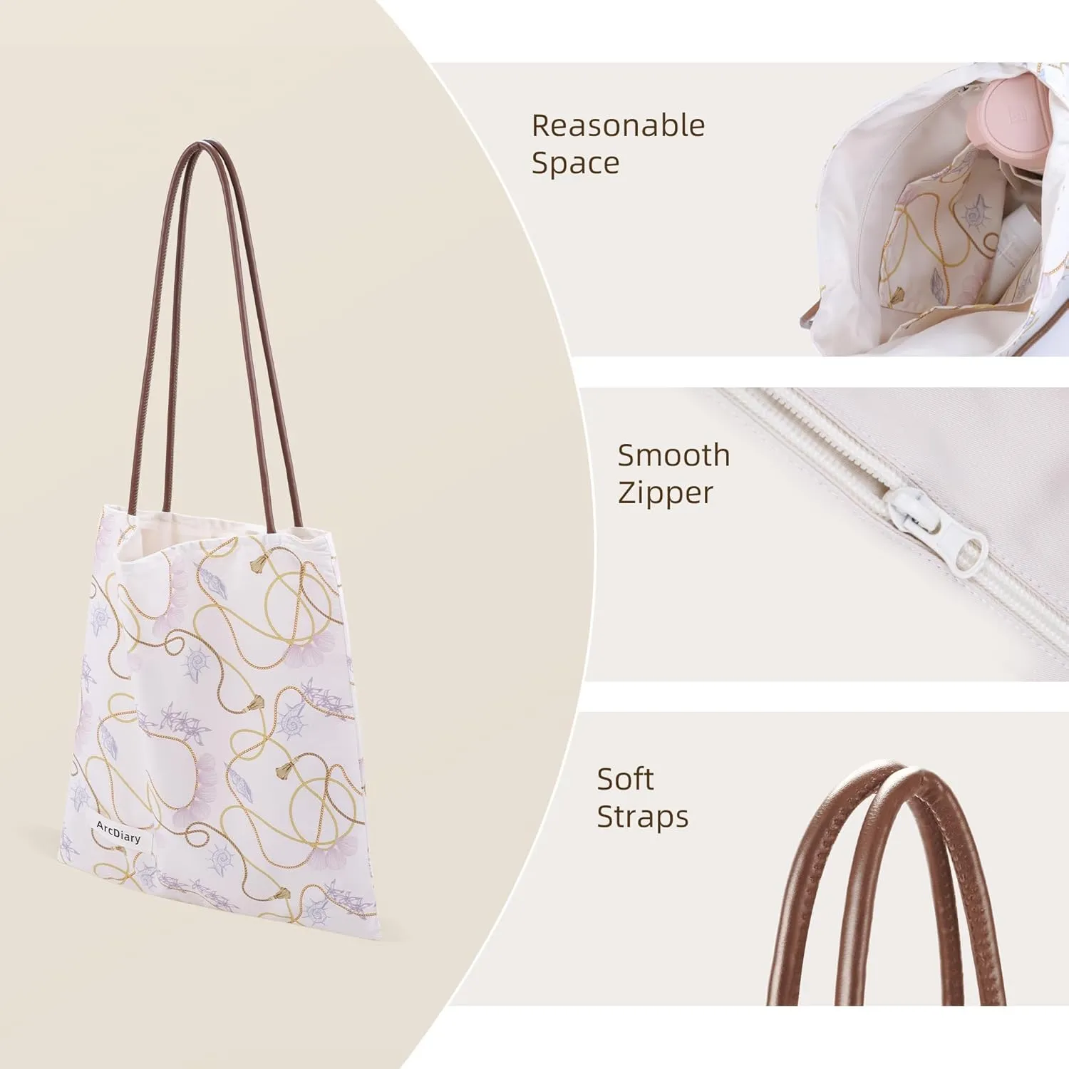 Rayon Hobo Bags for Women,Patterned Tote Bag,Large Capacity Shoulder Handbags with Inner Pockets