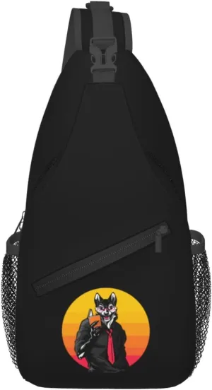 Read The Book Cool Wolf Crossbody Bags For Women Men Chest Backpack Gym Shoulder Bag Travel Outdoor Sports Casual Crossbody Bags