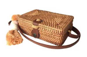 Rectangular Rattan Crossbody