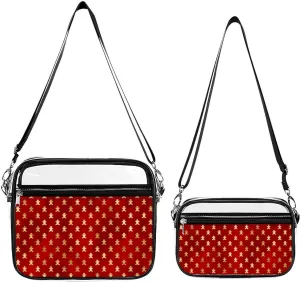 Red Gold Gingerbread Transparent Cross Bag Two-piece Set