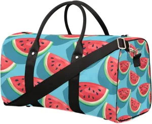 Red Watermelon Fruit Travel Duffel bag for Men Women Weekender Overnight Bag Gym Bag Carry On Luggage Bags for Yoga Workout Sports