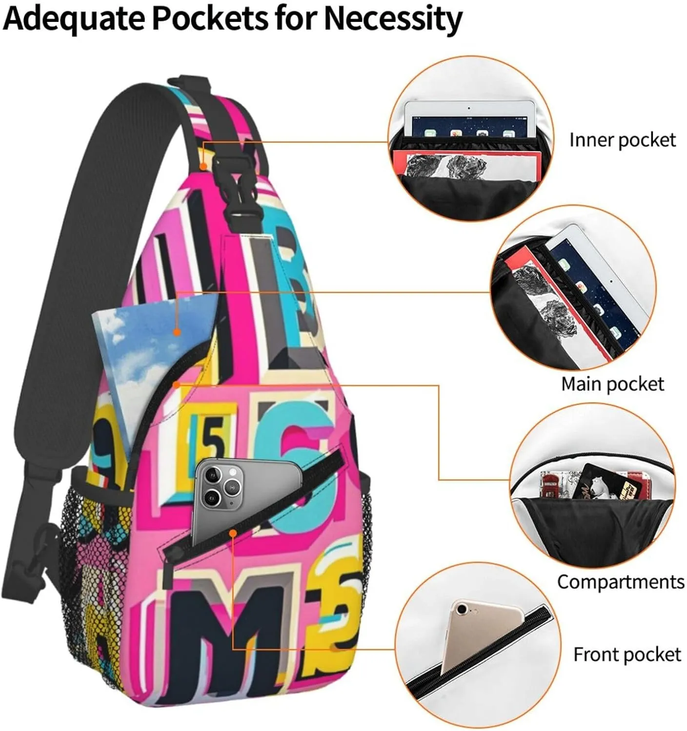Refreshing Mint Leaves Crossbody Bags Cross Chest Bag Adjustable Sling Backpack for Women Men
