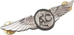 Reproduction US NAVY USN AC AIRCREW WINGS BADGE PIN SILVER-METAL