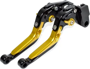 Retractable Foldable Brake Lever Clutch Lever for MV Agusta Brutale 1000 RR/RS/Rush 2020-2021, CNC Aluminum Alloy Made (Gold)
