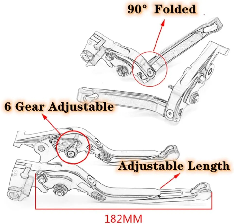 Retractable Foldable Brake Lever Clutch Lever for MV Agusta Brutale 1000 RR/RS/Rush 2020-2021, CNC Aluminum Alloy Made (Green)