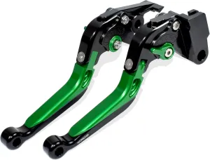 Retractable Foldable Brake Lever Clutch Lever for MV Agusta Brutale 1000 RR/RS/Rush 2020-2021, CNC Aluminum Alloy Made (Green)