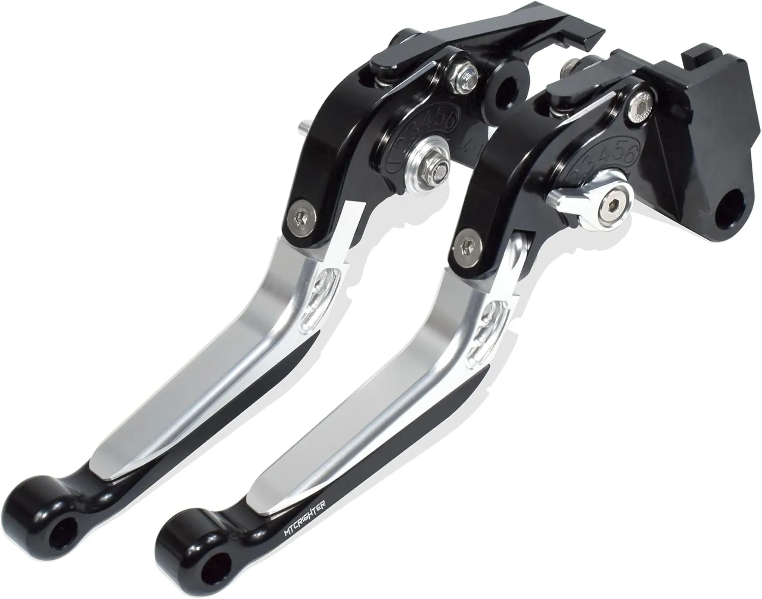 Retractable Foldable Brake Lever Clutch Lever for MV Agusta Brutale 1000 RR/RS/Rush 2020-2021, CNC Aluminum Alloy Made (Silver)