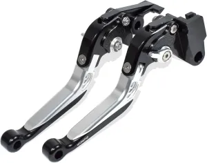 Retractable Foldable Brake Lever Clutch Lever for MV Agusta Brutale 1000 RR/RS/Rush 2020-2021, CNC Aluminum Alloy Made (Silver)