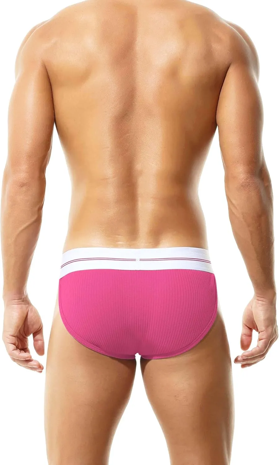 Retro Tanga Brief 100% Rib Cotton Men's Briefs 2'' Waistband Elastic Band Mens Underwear