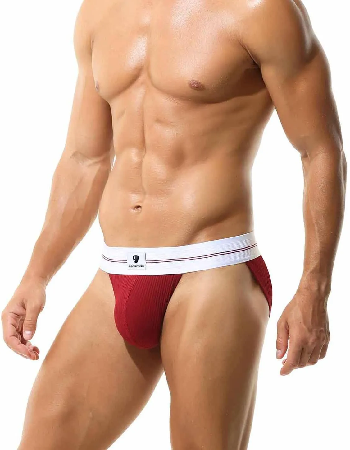 Retro Tanga Brief 100% Rib Cotton Men's Briefs 2'' Waistband Elastic Band Mens Underwear