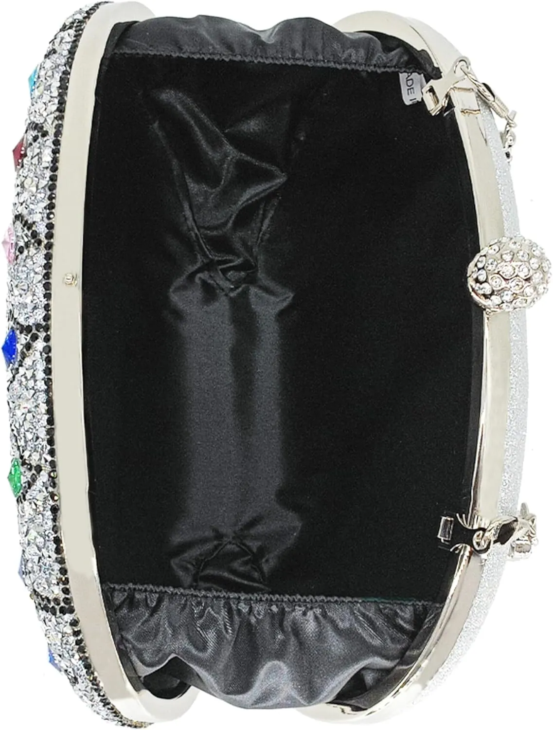 Rhinestone Clutch Purses for Women Evening Wedding Formal - Round Pearl Clasp Handbag - Crystal Diamond Bag