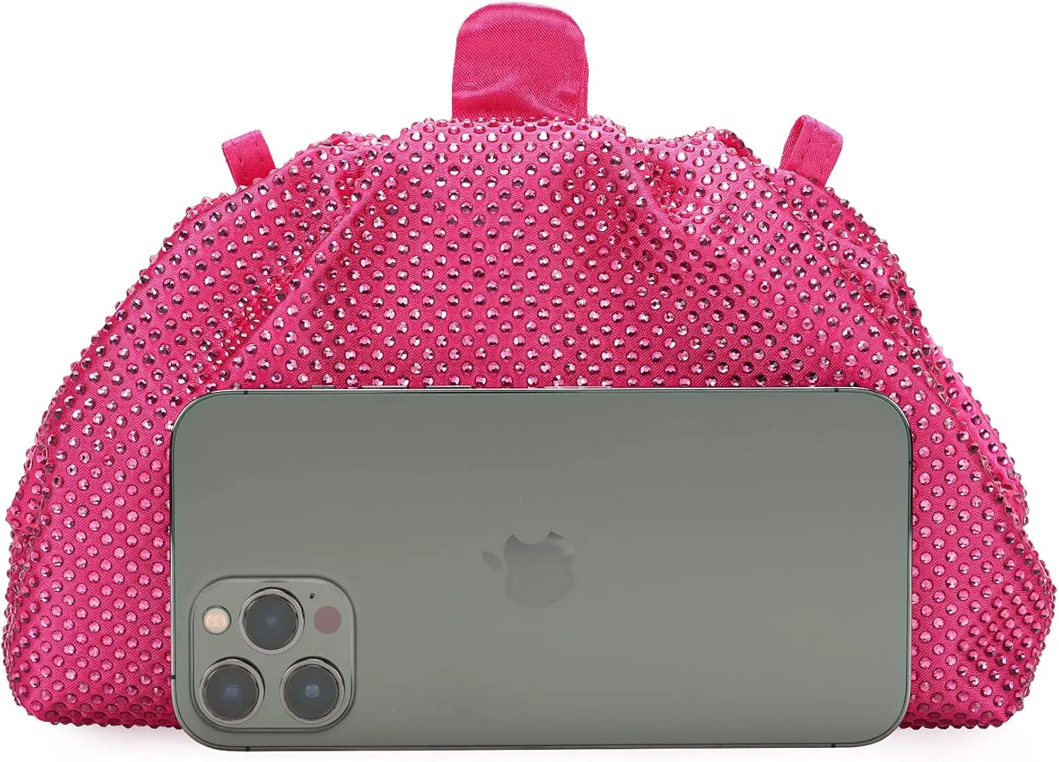 Rhinestone Purse Crystal Frame Clutch Bag Party Pleated Women Clutch Handbag