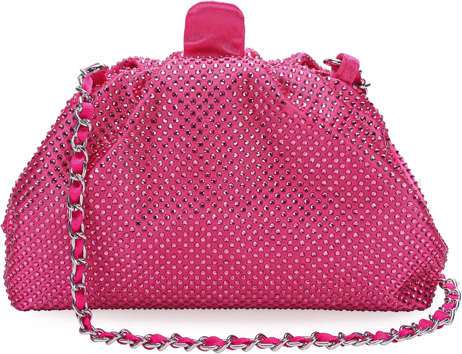 Rhinestone Purse Crystal Frame Clutch Bag Party Pleated Women Clutch Handbag