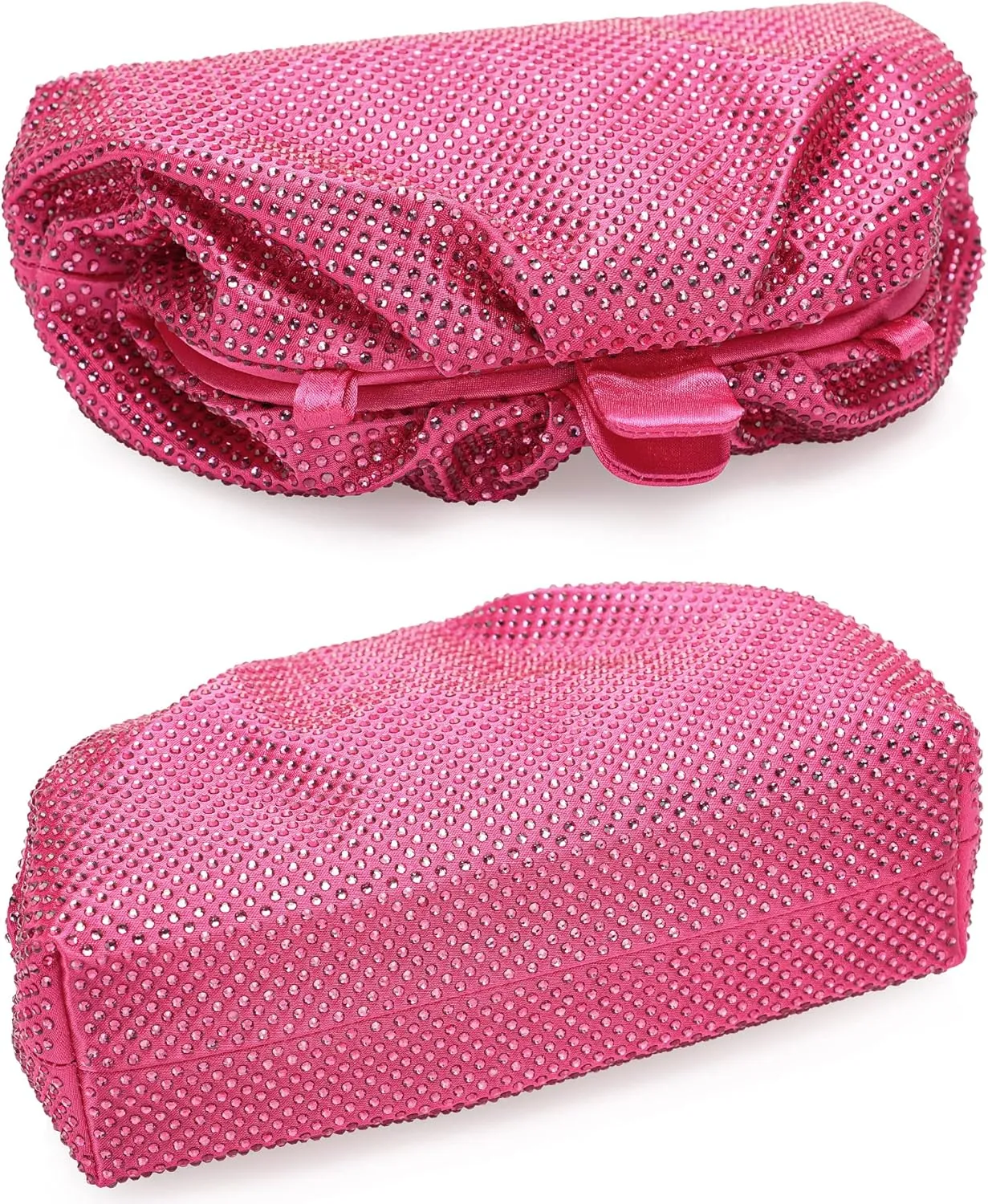 Rhinestone Purse Crystal Frame Clutch Bag Party Pleated Women Clutch Handbag