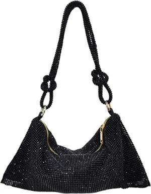 Rhinestone Purse Silver Sparkly Handbag Evening Glitter Clutch Bag for Women Shiny Bag for Wedding Prom and Party