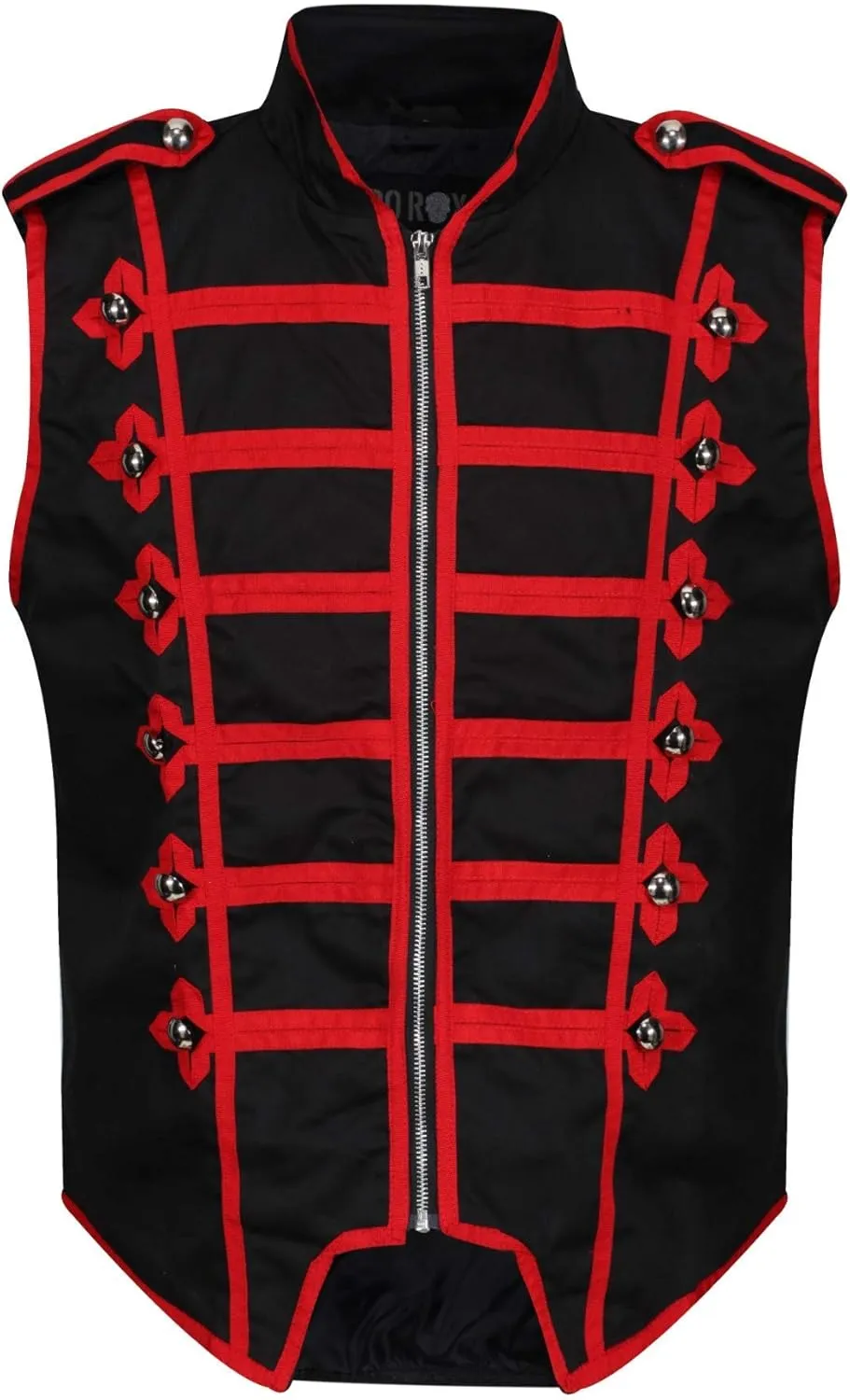 Ro Rox Sleeveless Marching Band Drummer Parade Military Jacket, Lightweight Vest for Stage Performances, Steampunk Parties