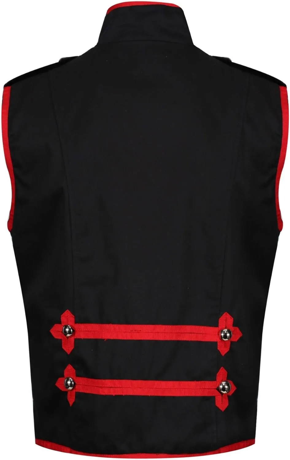 Ro Rox Sleeveless Marching Band Drummer Parade Military Jacket, Lightweight Vest for Stage Performances, Steampunk Parties