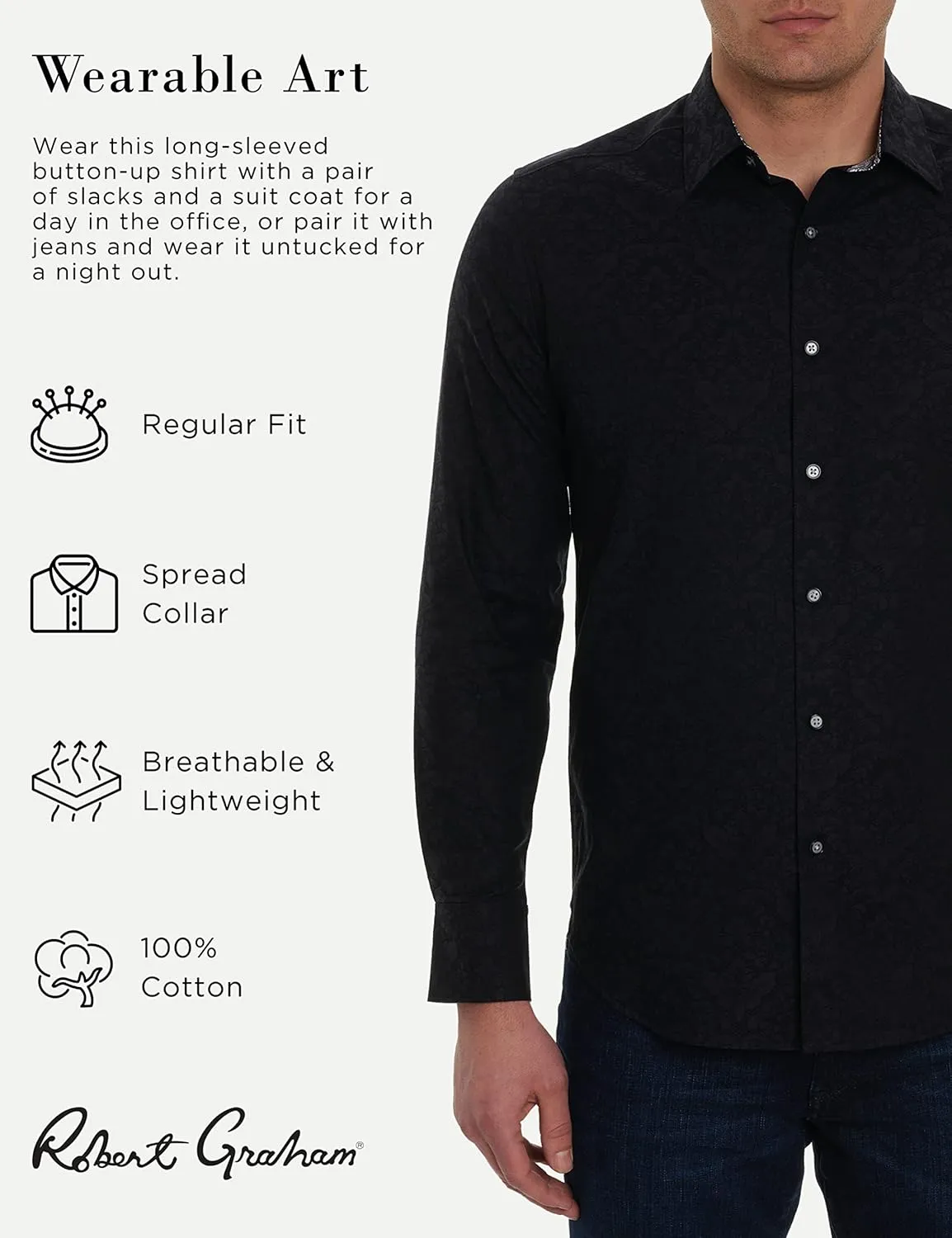 Robert Graham Men’s Bayview Cotton Button-Up Long-Sleeve Shirt