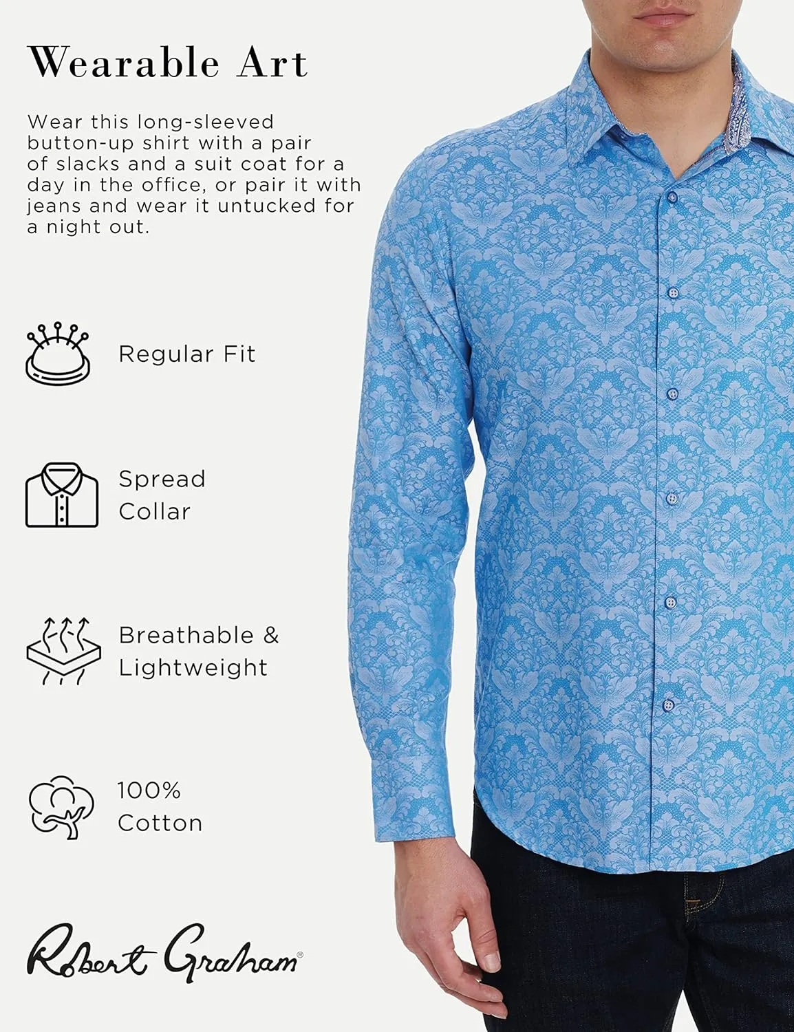 Robert Graham Men’s Bayview Cotton Button-Up Long-Sleeve Shirt