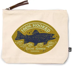 Roche Harbor, Washington, Lake Life Series, 100 Percent Hooked, 100% Cotton Zipper Pouch, Travel Accessory, Go Bag